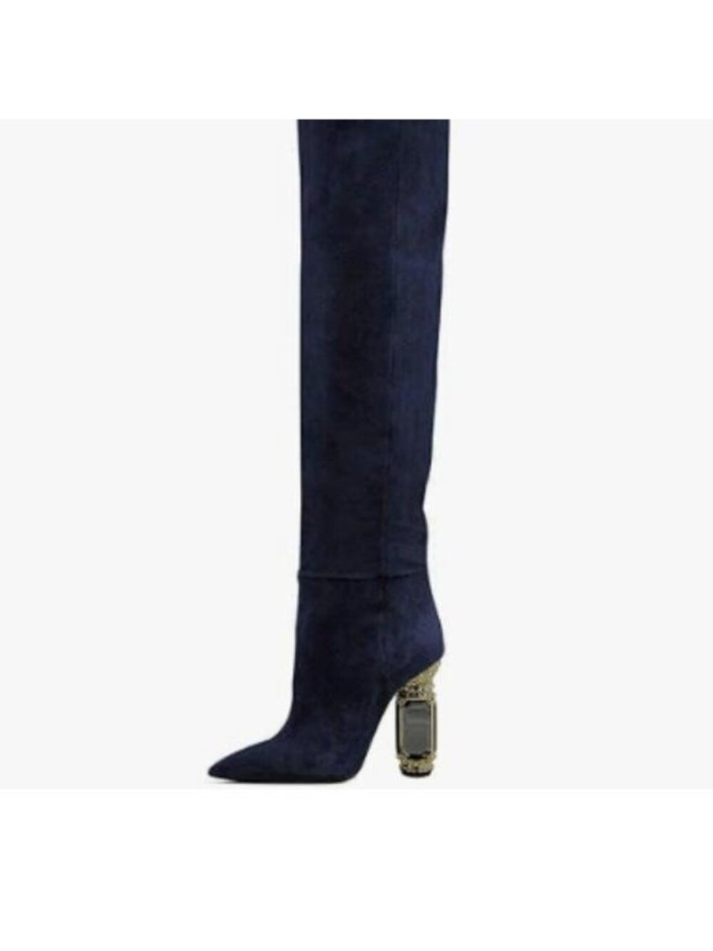 FSJ Women Over The Knee Boots Thigh High Crystal Chunky Heel Sparkly Rhinestone